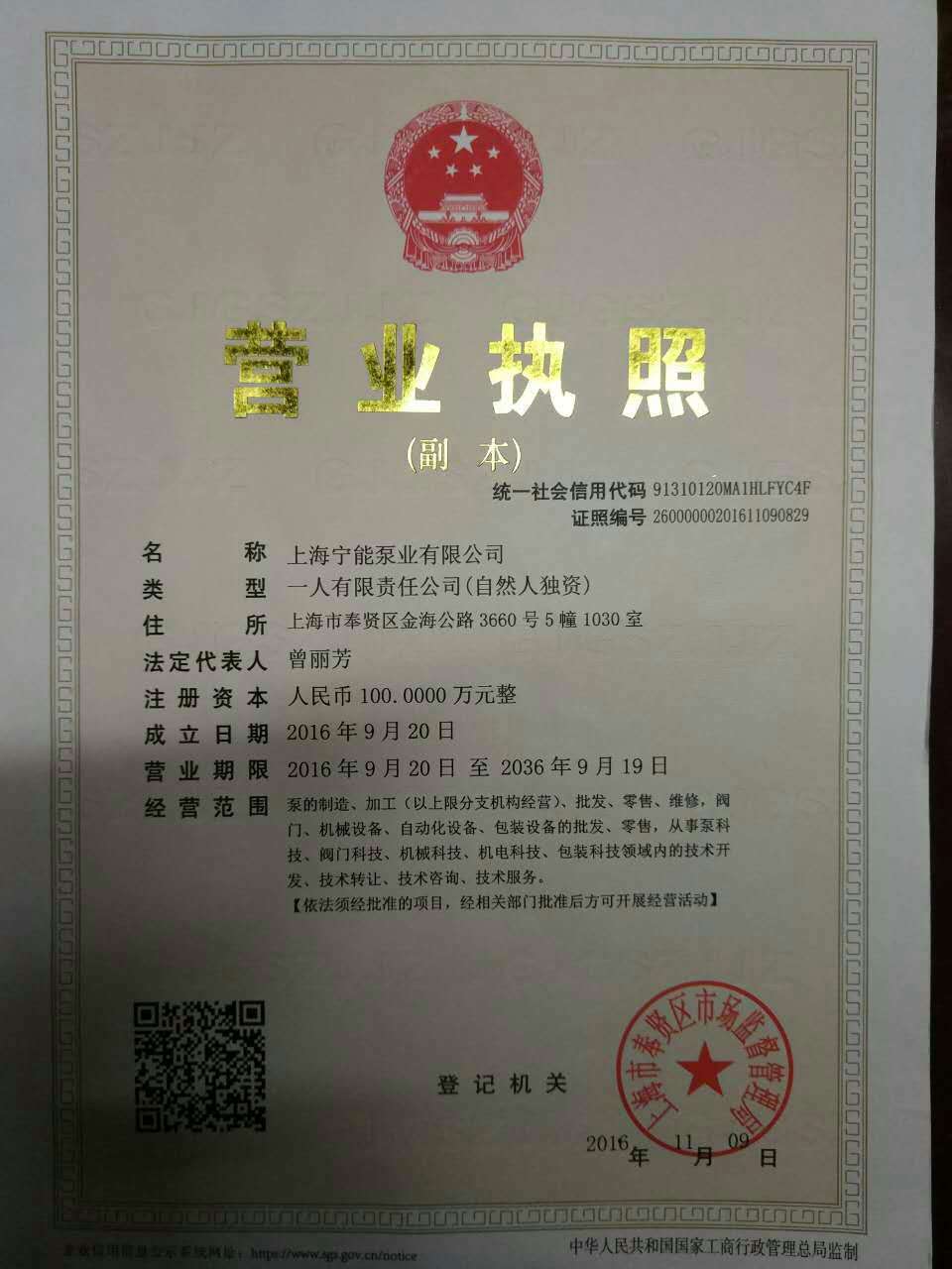 上海宁能泵业有限公司